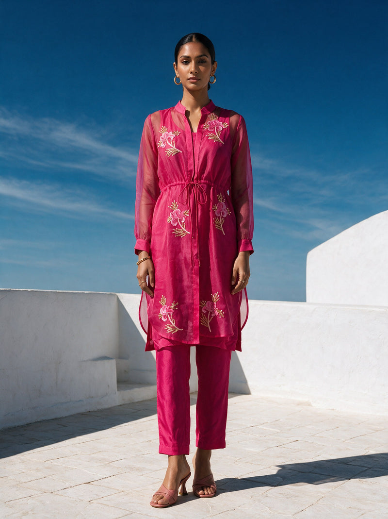 The Fuchsia Organza Set — front, Pummy Walia