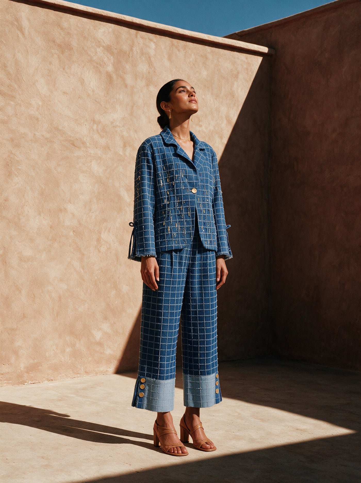 The Windowpane Blazer Set — editorial, Pummy Walia