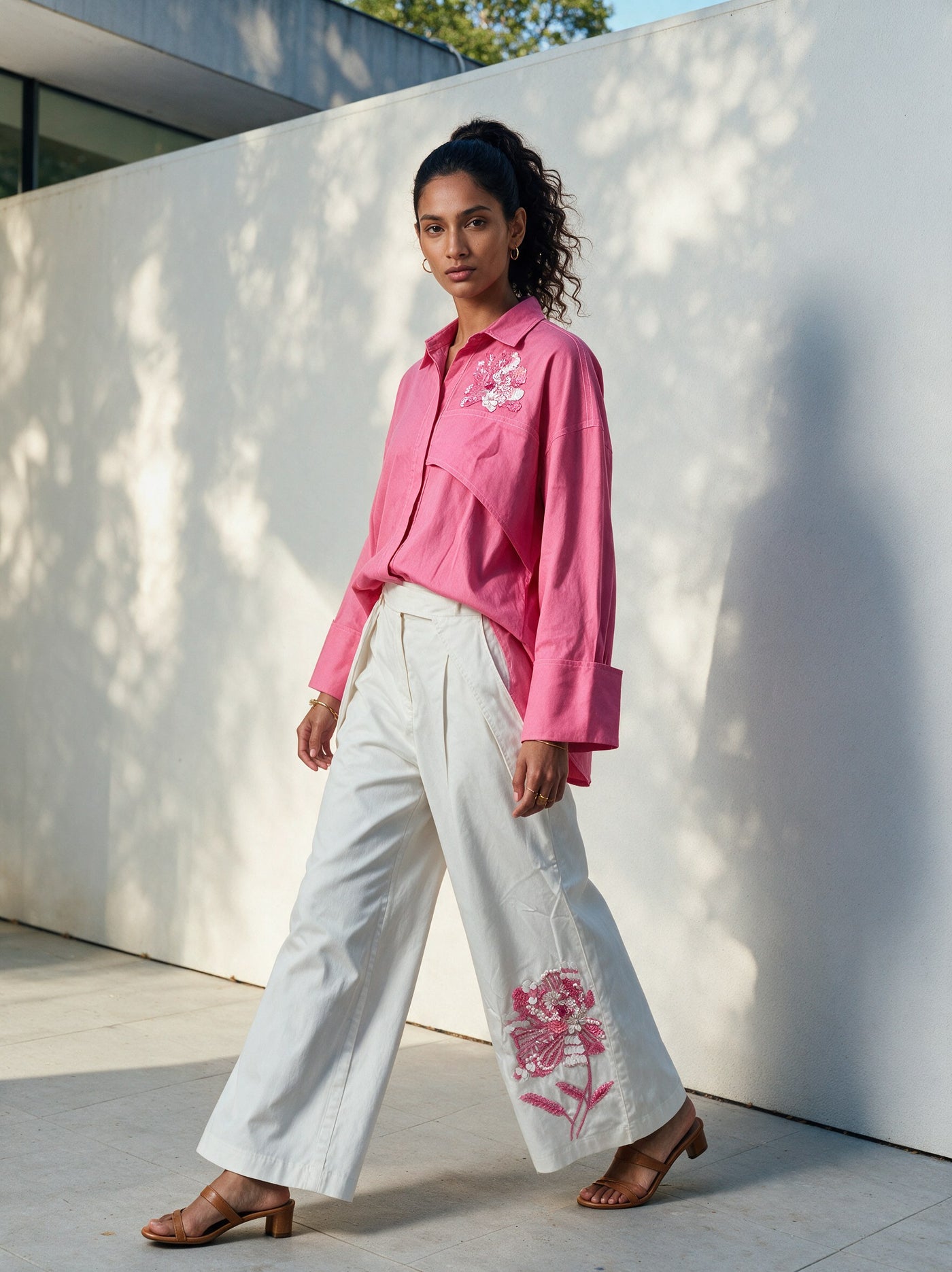 The Schiffli Co-ord — three-quarter view, Pummy Walia