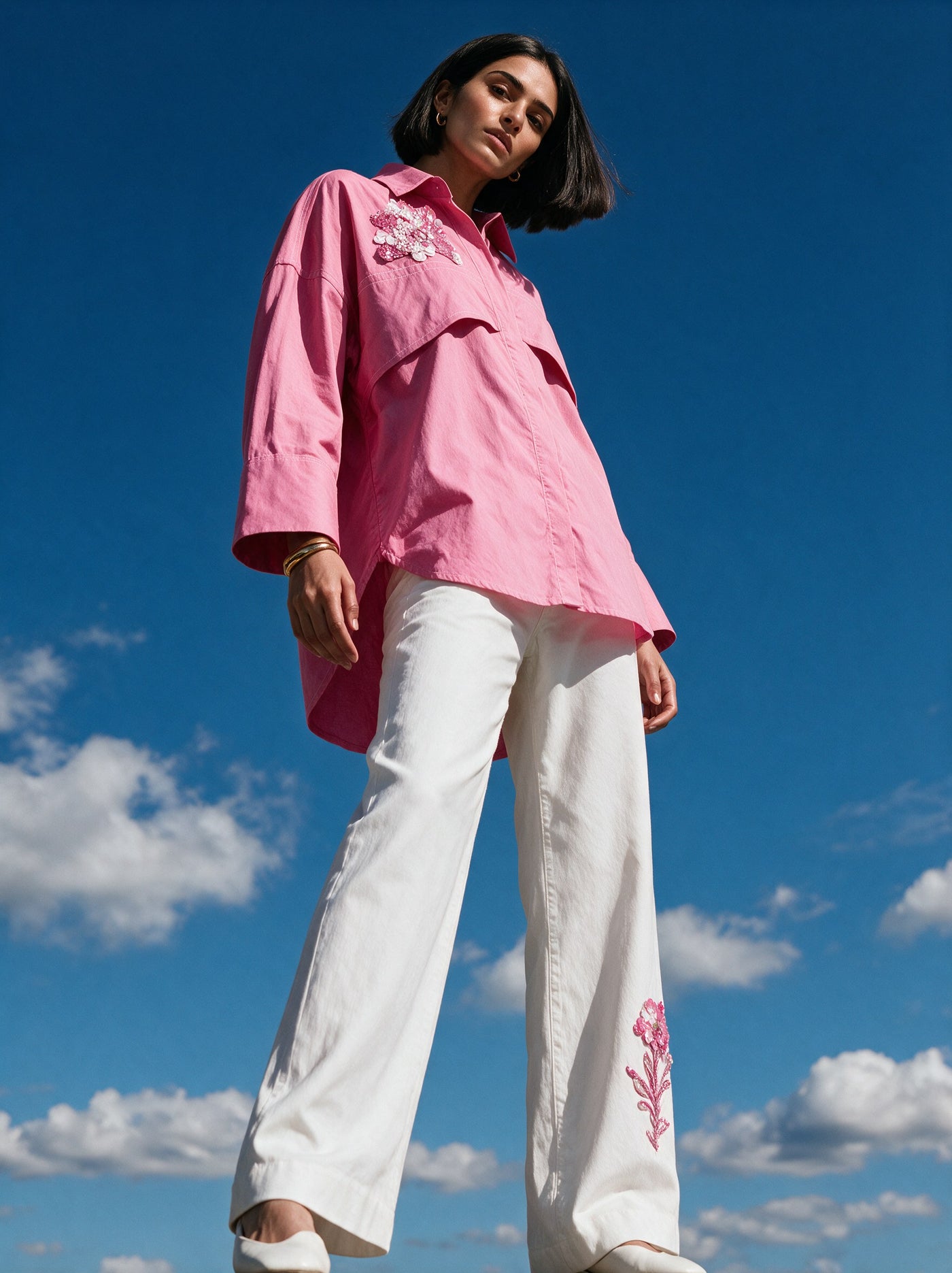 The Schiffli Co-ord — three-quarter view, second colourway, Pummy Walia