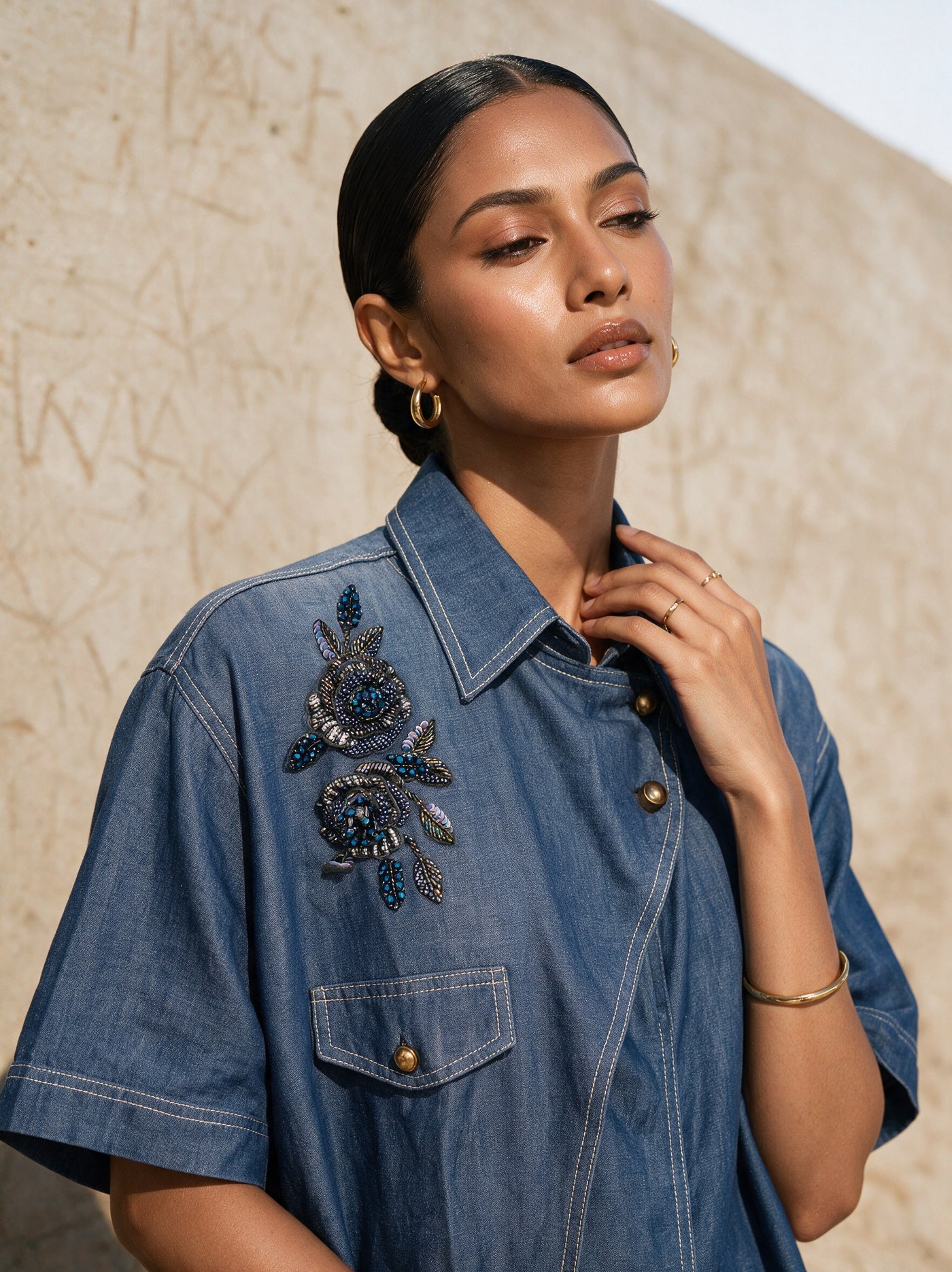 The Indigo Short-Sleeve Set — editorial, Pummy Walia