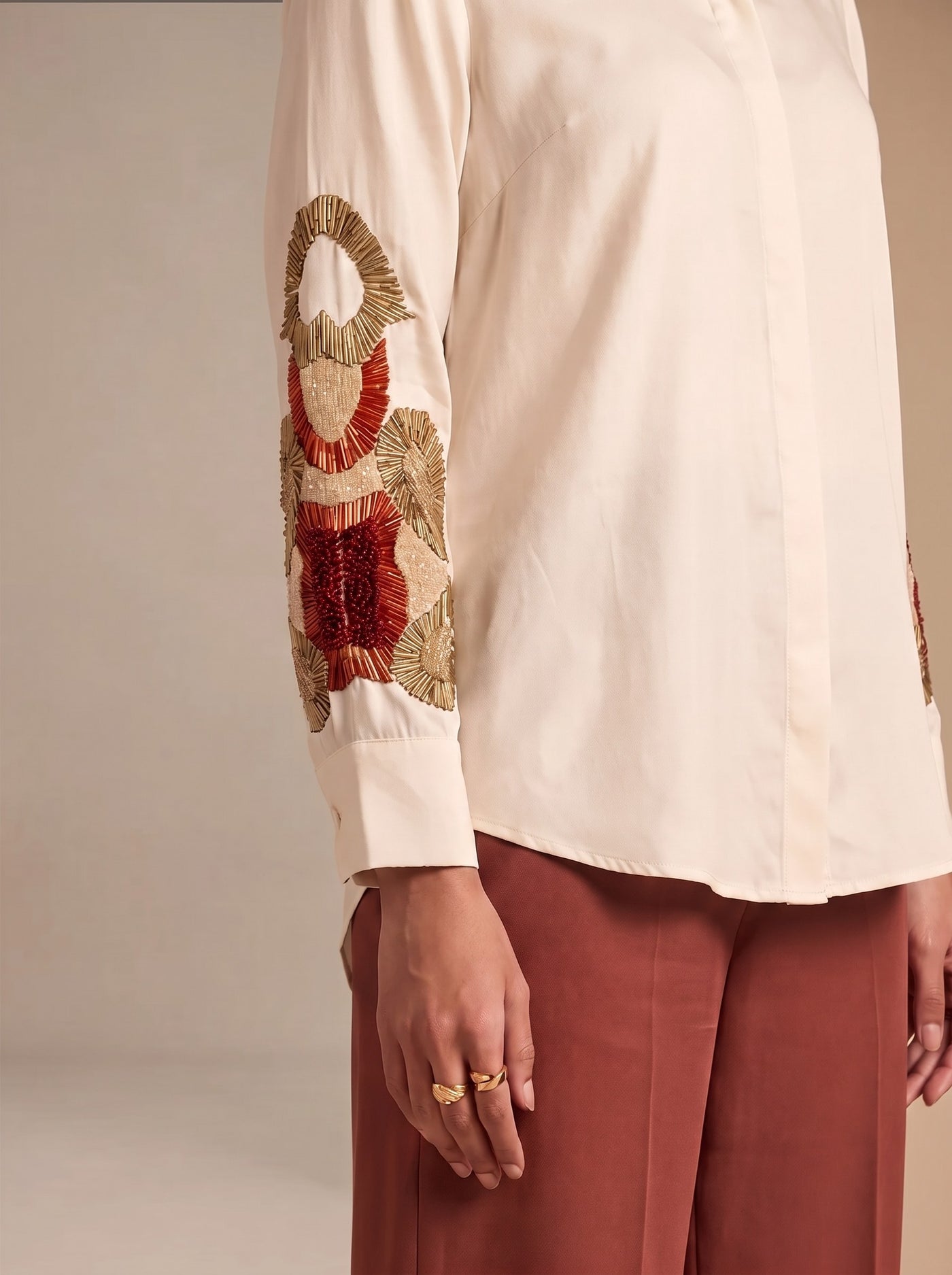 The Sunburst Sleeve Shirt — studio shot, Pummy Walia