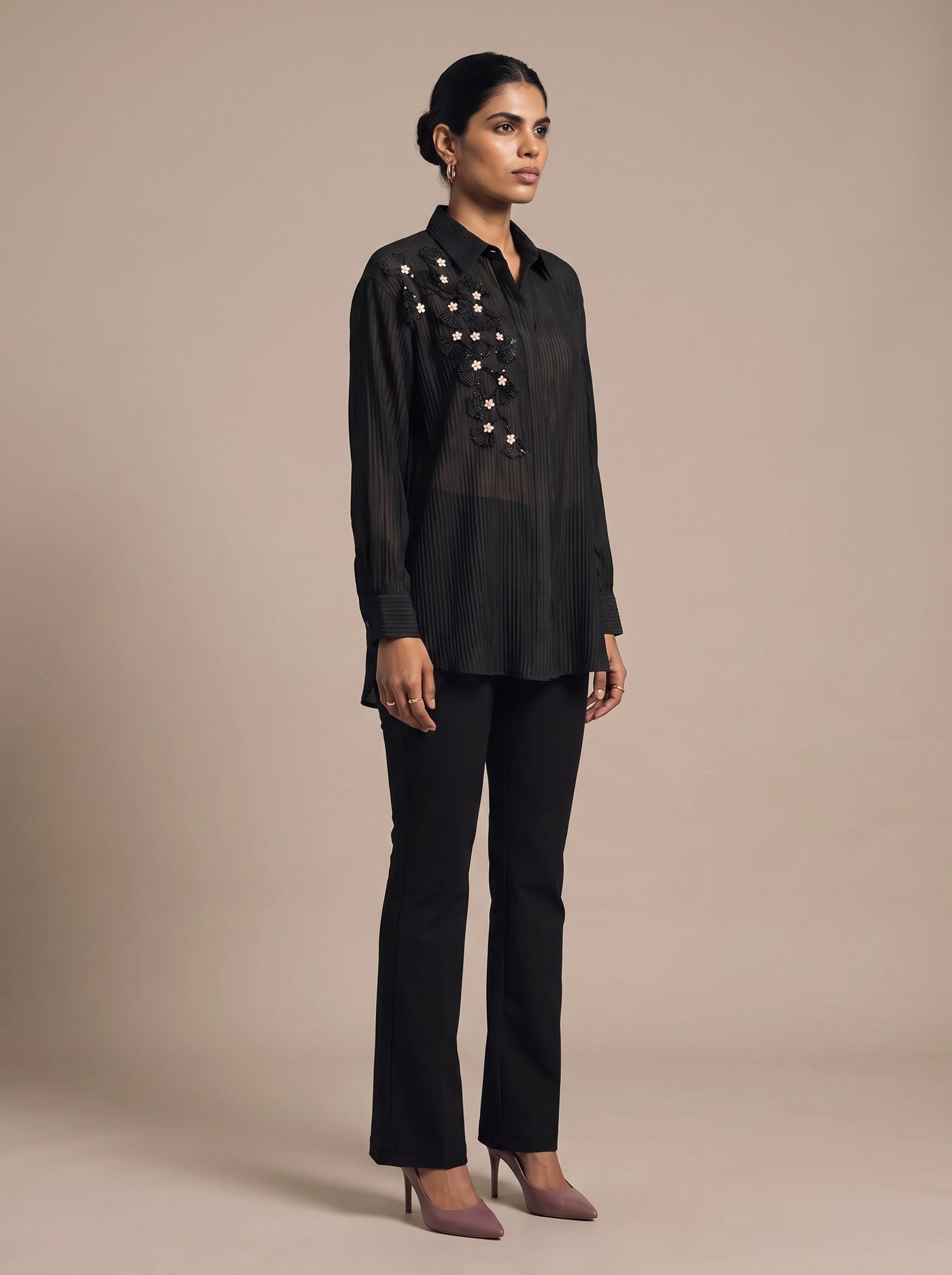 The Plissé Shirt — studio shot, Pummy Walia