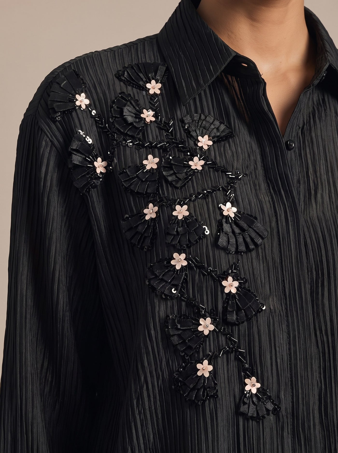 The Plissé Shirt — studio shot, Pummy Walia