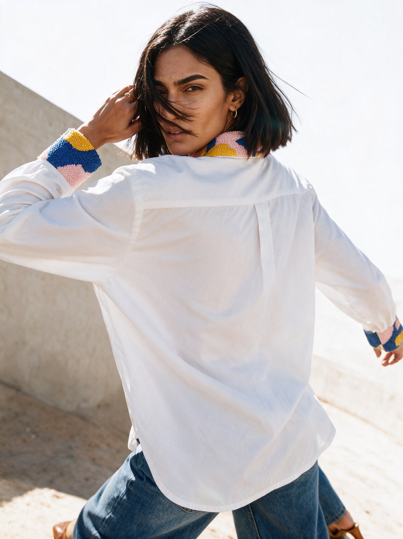 The Beaded Collar Shirt — back, Pummy Walia