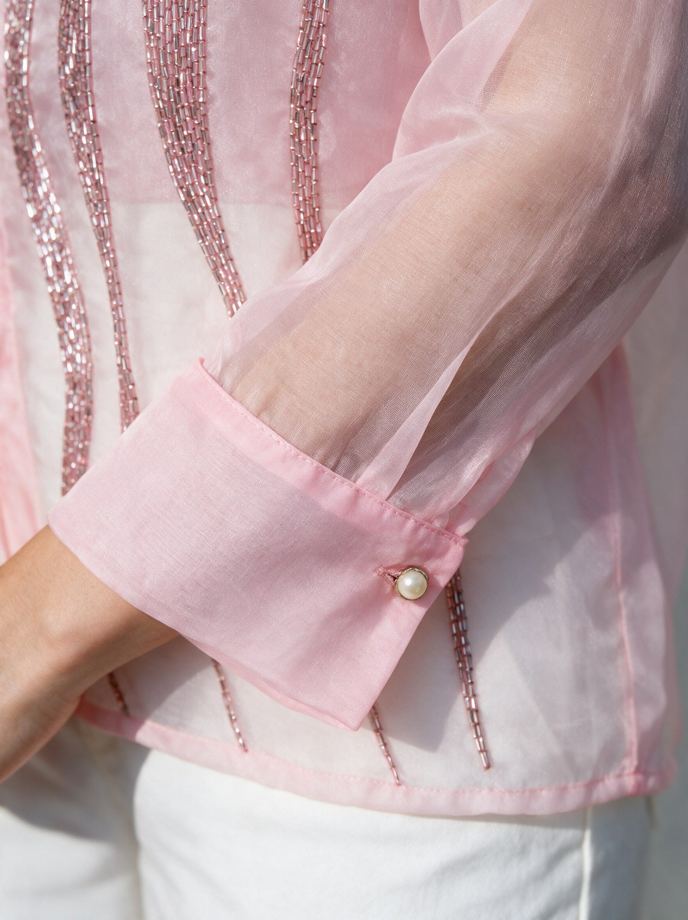 The Beaded Wave Shirt — detail of the hand-work, Pummy Walia