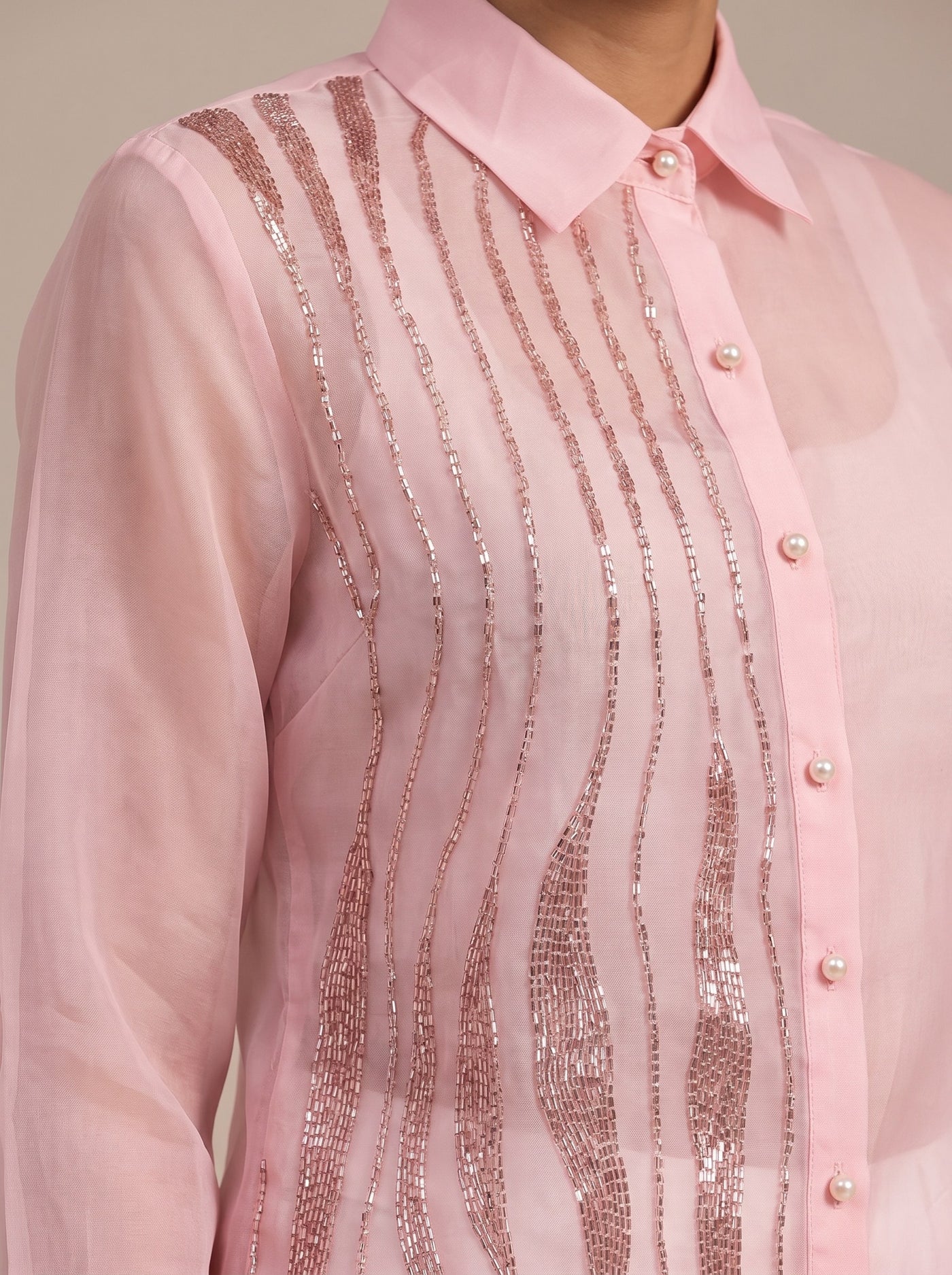 The Beaded Wave Shirt — studio shot, Pummy Walia