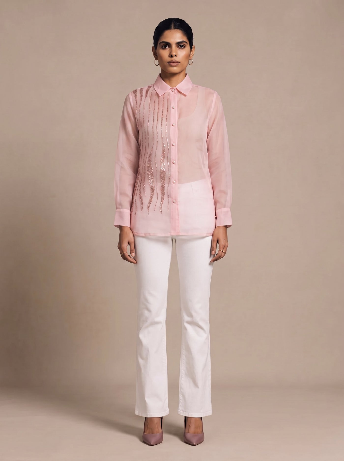 The Beaded Wave Shirt — studio shot, Pummy Walia