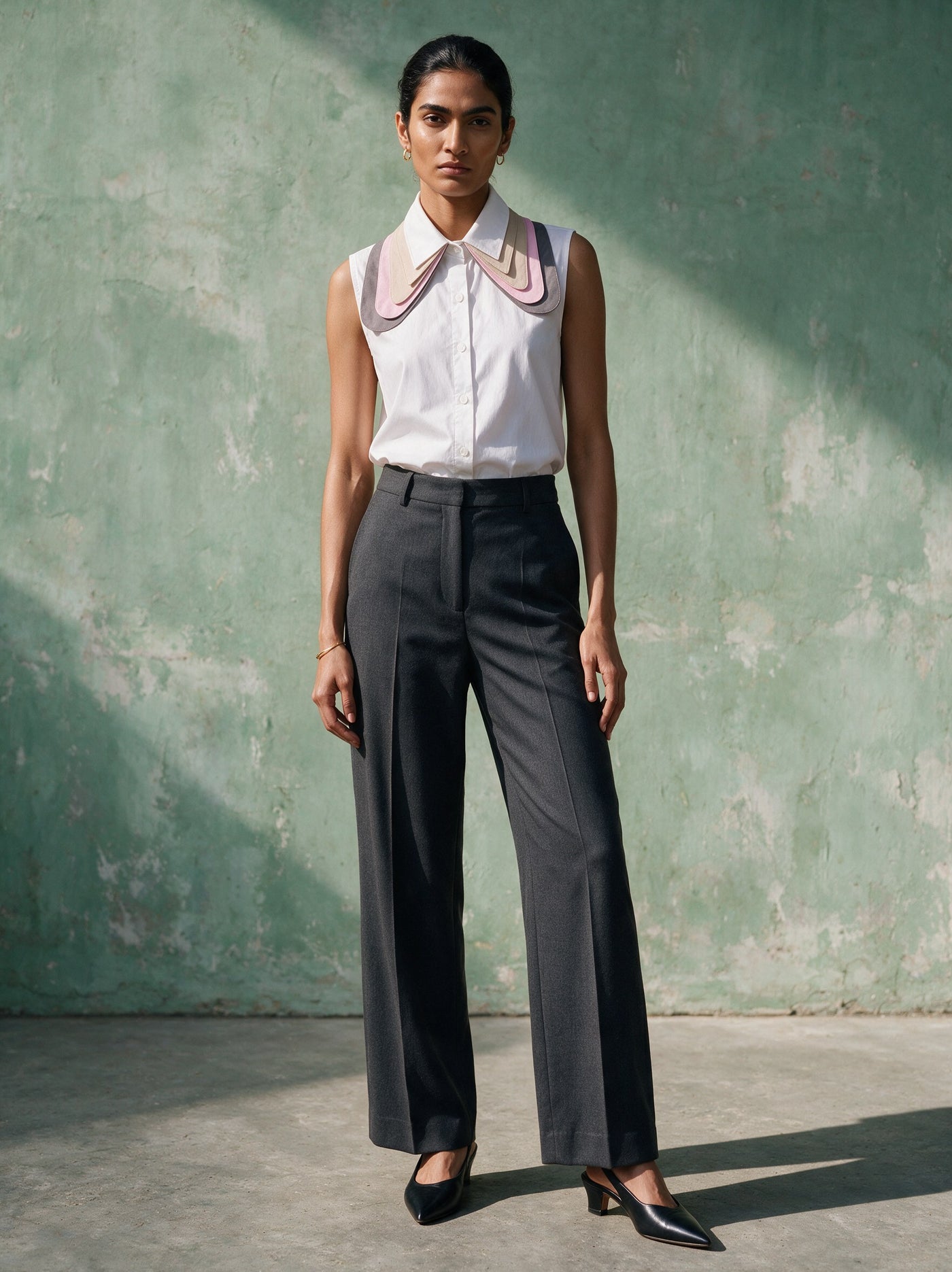 The Layered Collar Shirt — front, Pummy Walia