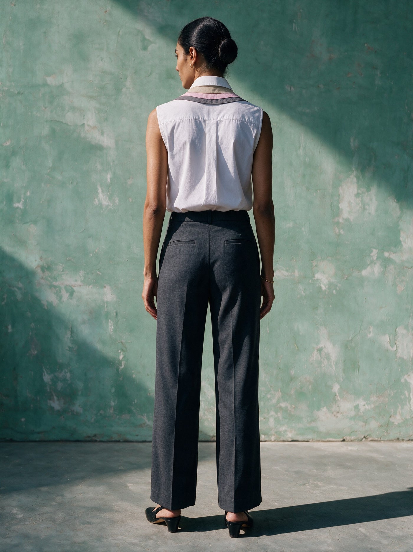 The Layered Collar Shirt — back, Pummy Walia