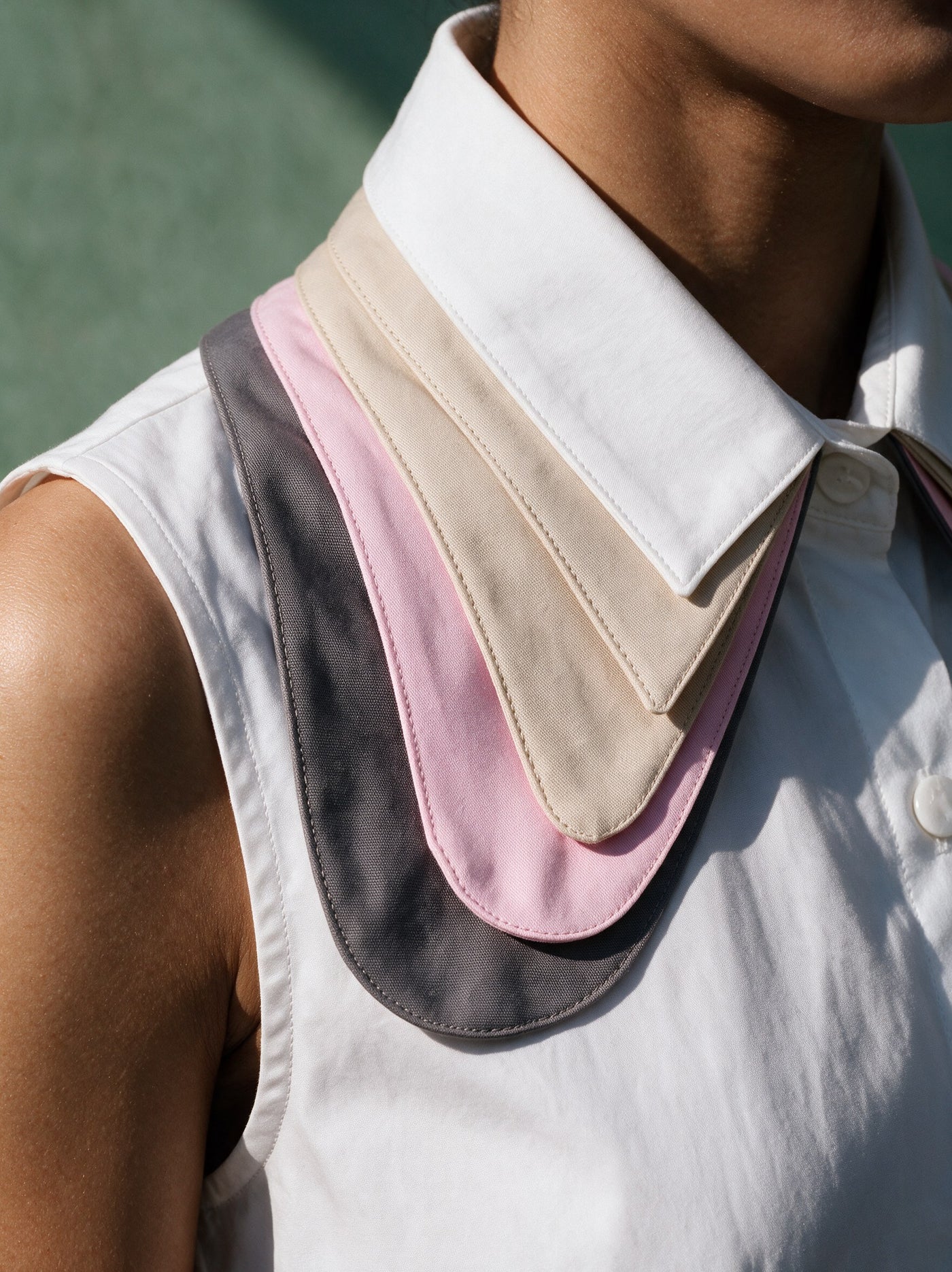 The Layered Collar Shirt — detail of the hand-work, Pummy Walia