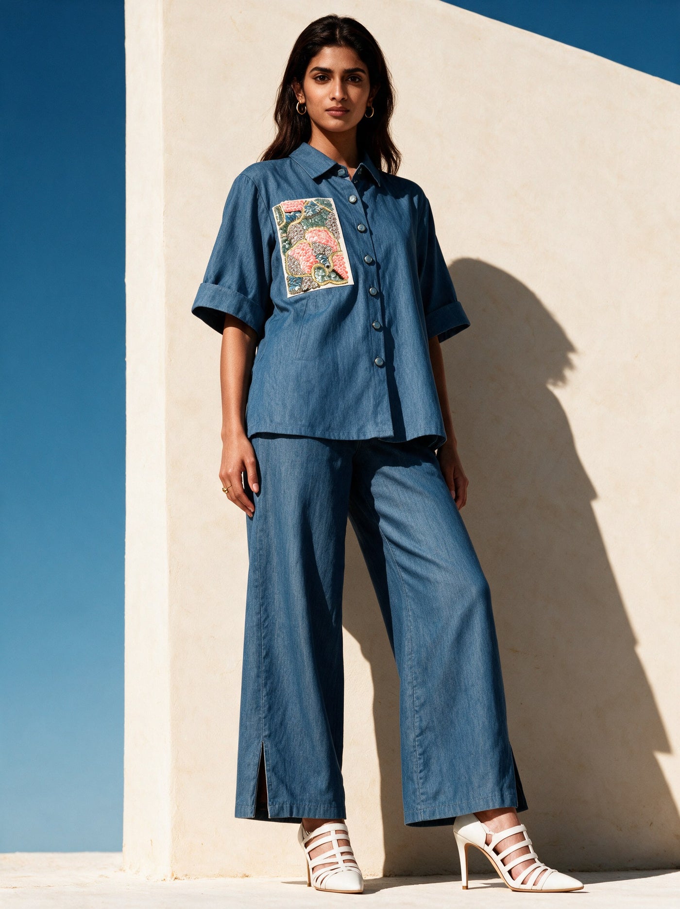 The Chambray Patch Set — three-quarter view, Pummy Walia