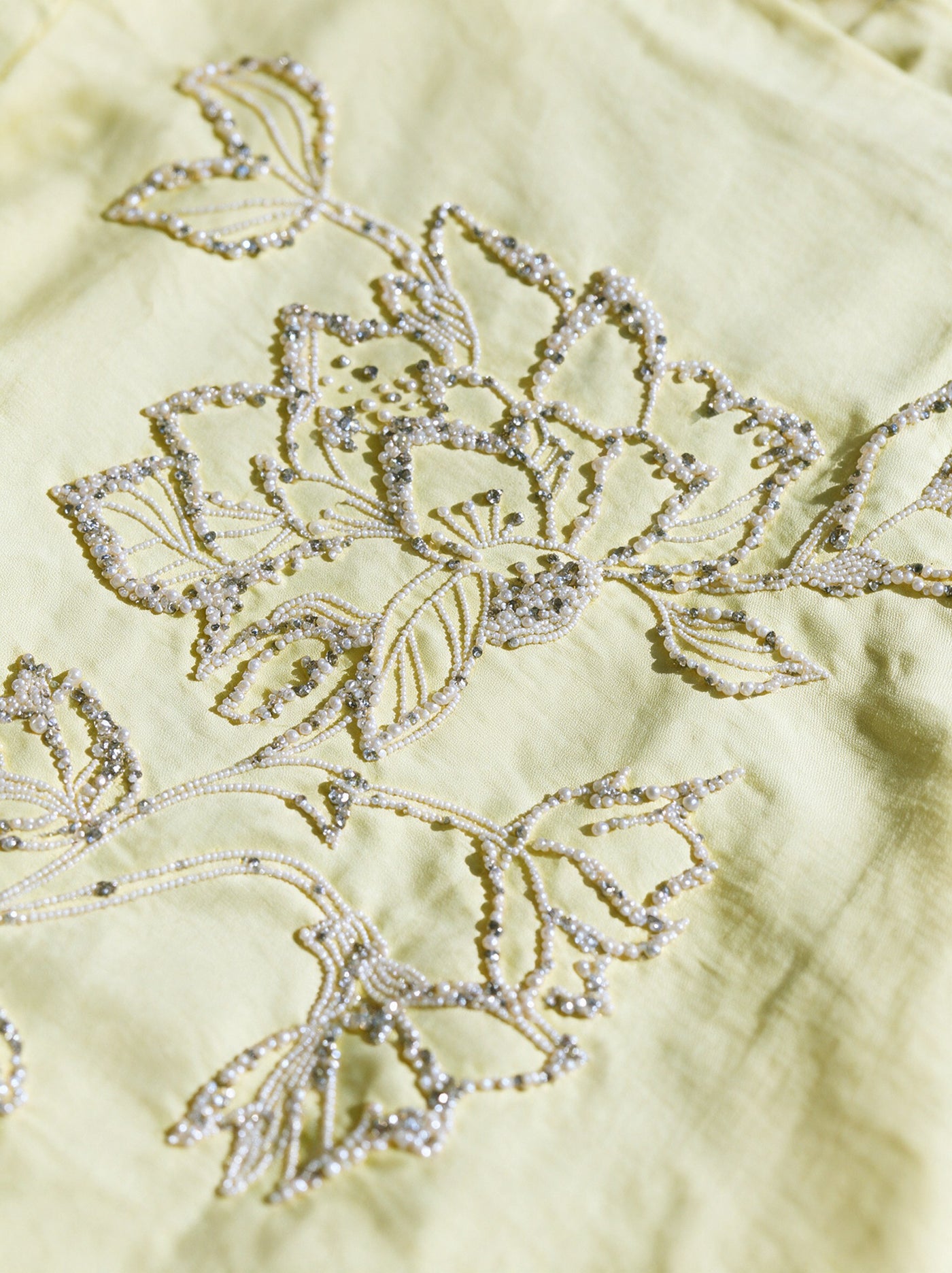 The Yellow Shift — detail of the hand-work, Pummy Walia