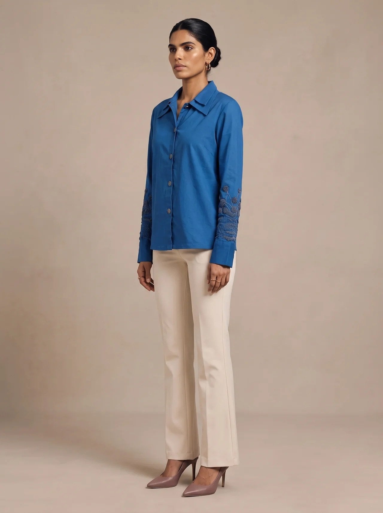 The Cobalt Sleeve Shirt — studio shot, Pummy Walia