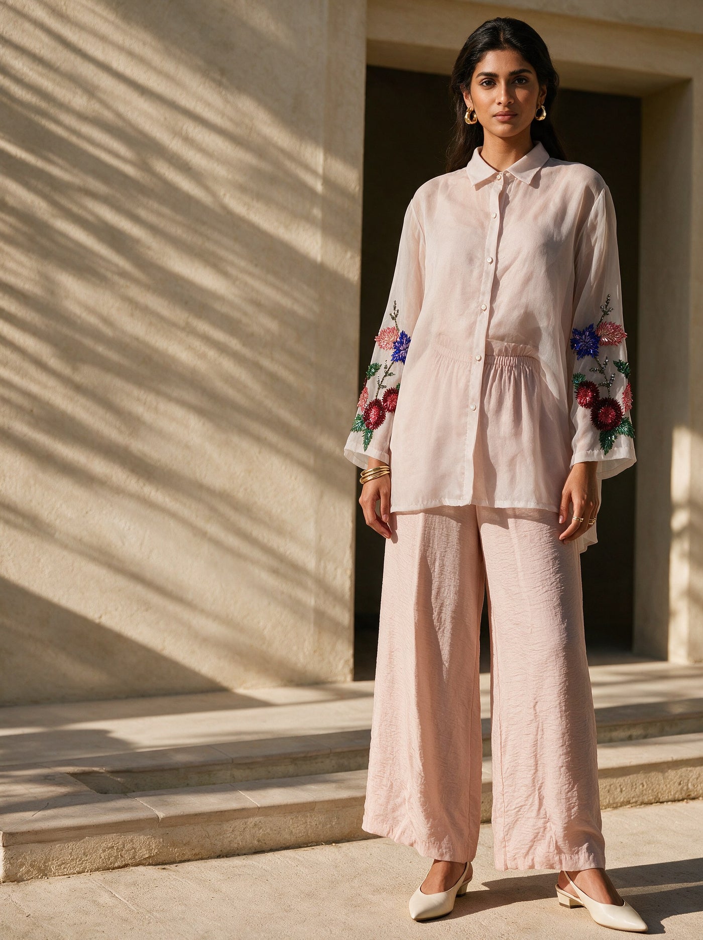The Blush Organza Set — front, Pummy Walia