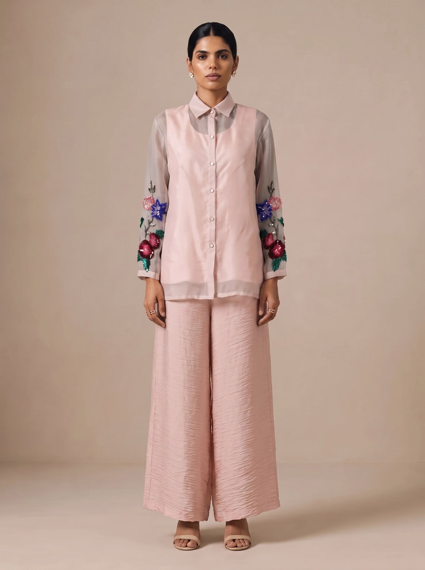 The Blush Organza Set — studio shot, Pummy Walia