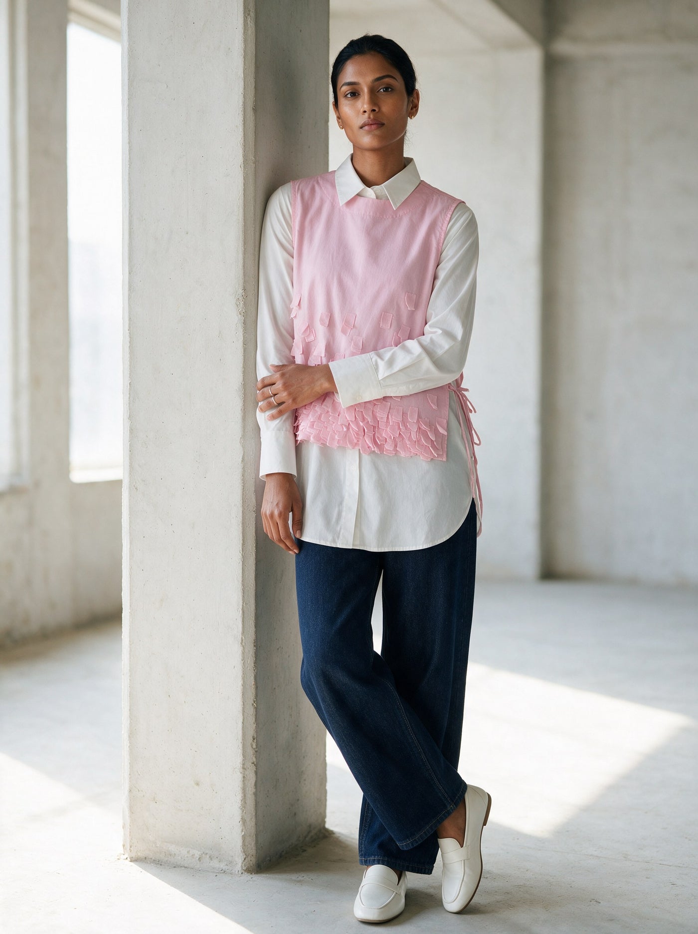 The Petal Tabard — three-quarter view, Pummy Walia