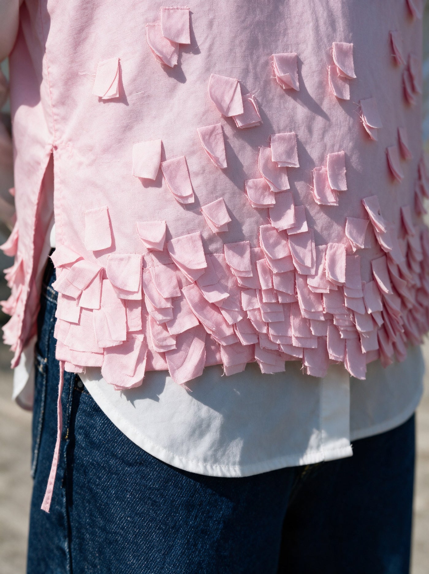 The Petal Tabard — detail of the hand-work, Pummy Walia