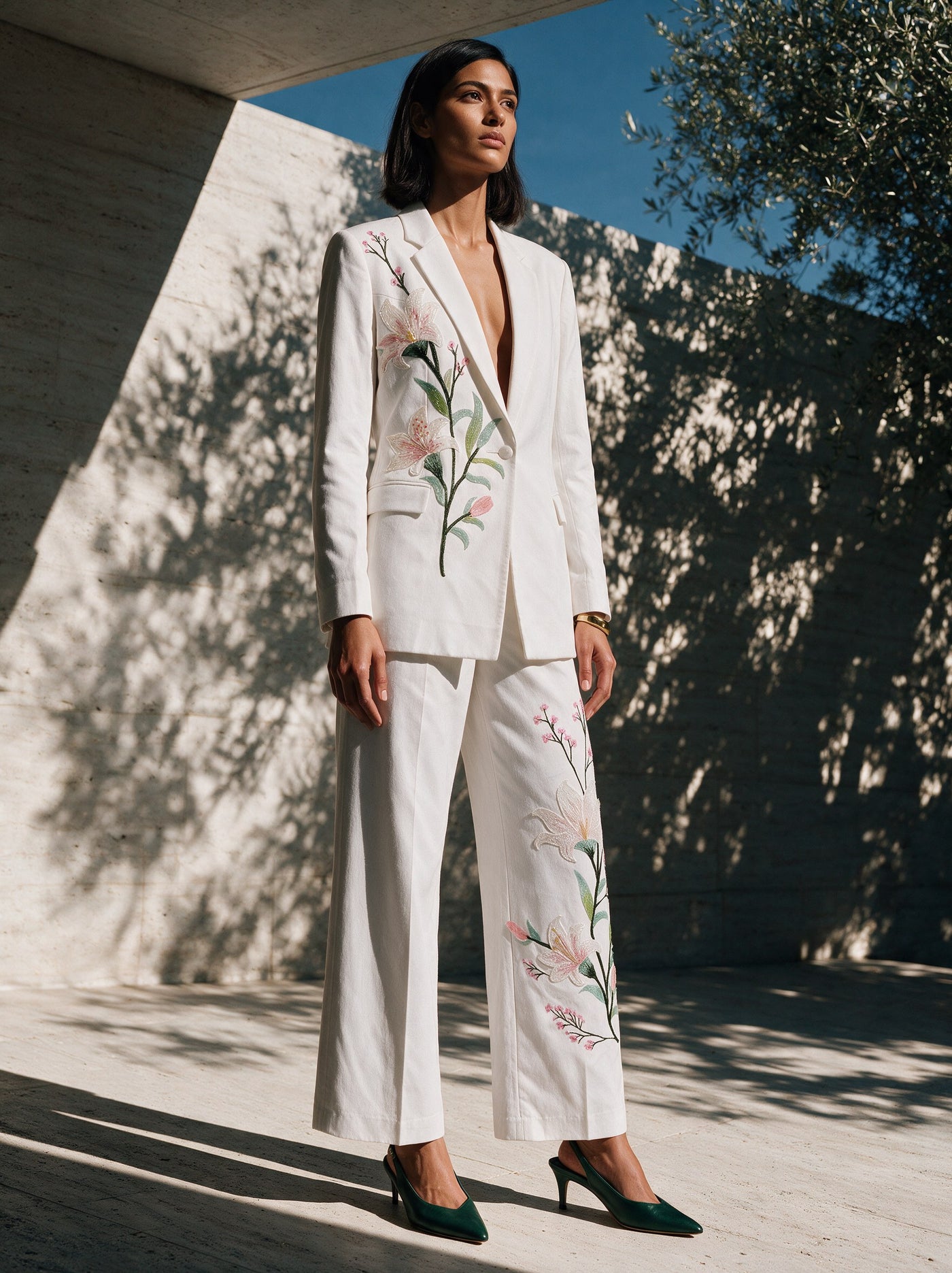 The Lily Blazer Suit — three-quarter view, Pummy Walia