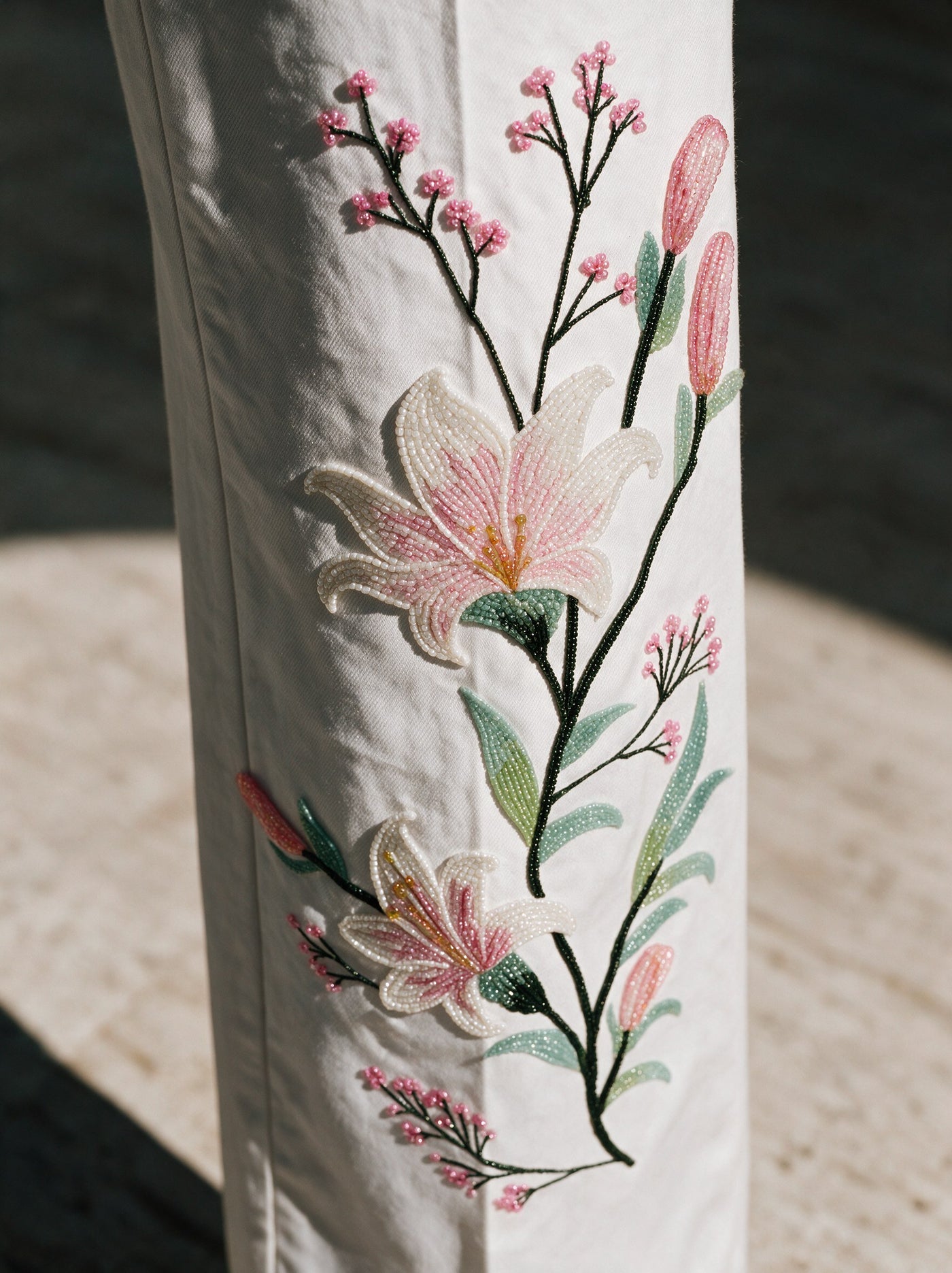 The Lily Blazer Suit — detail of the hand-work, Pummy Walia