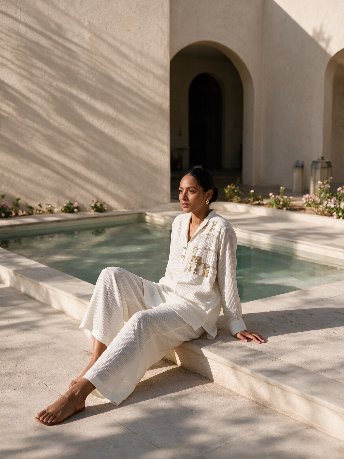 The Ivory Pintuck Set — editorial, Pummy Walia