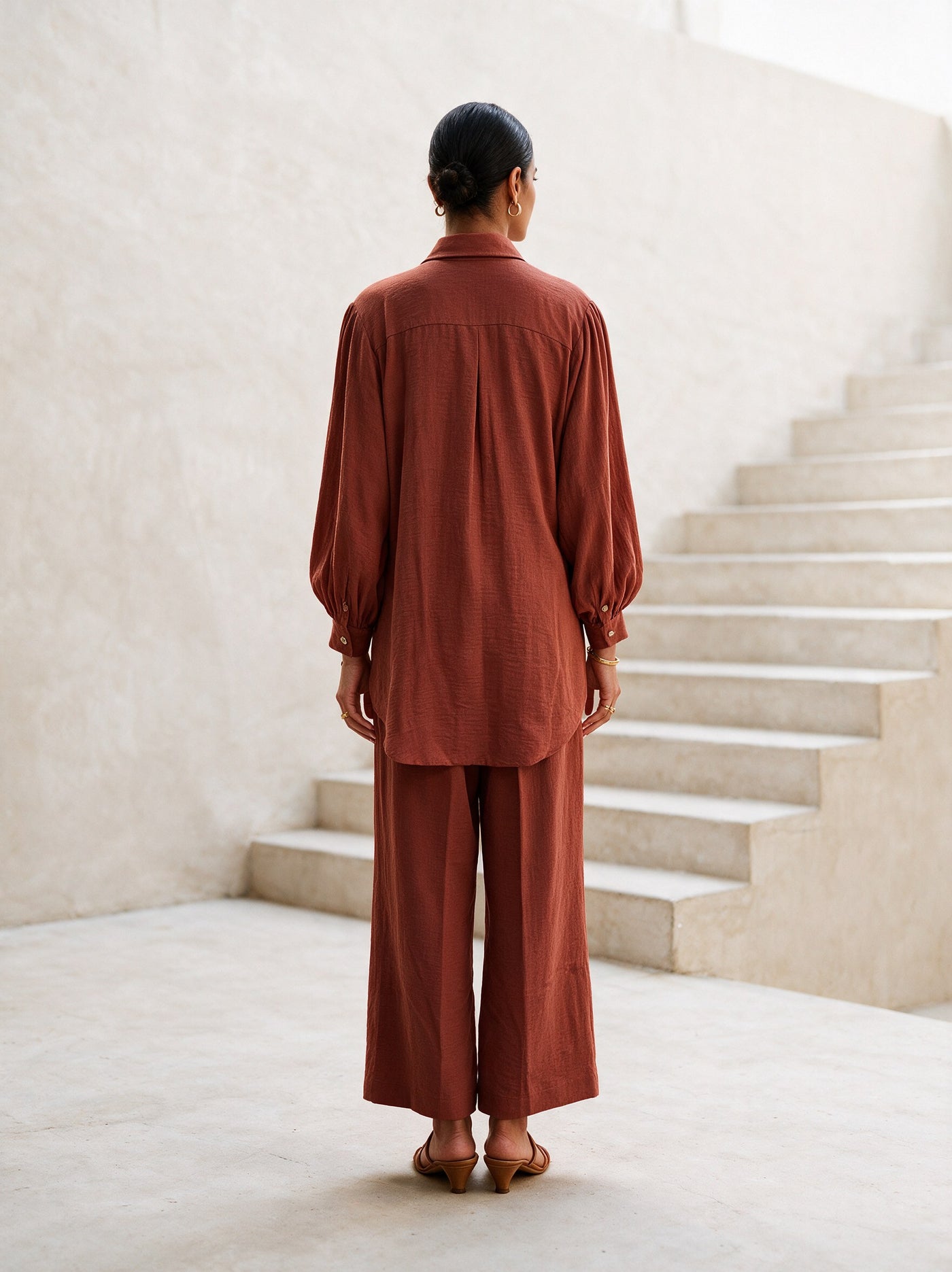 The Terracotta Pintuck Set — back, Pummy Walia