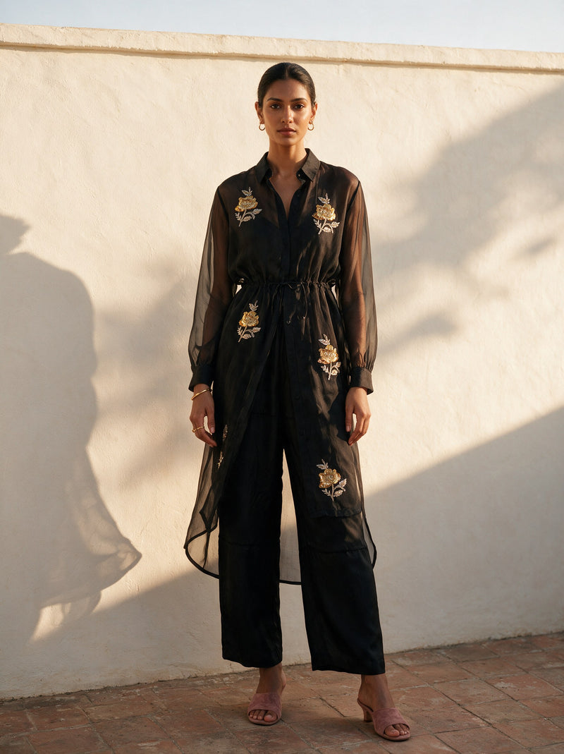 The Noir Organza Set — front, Pummy Walia