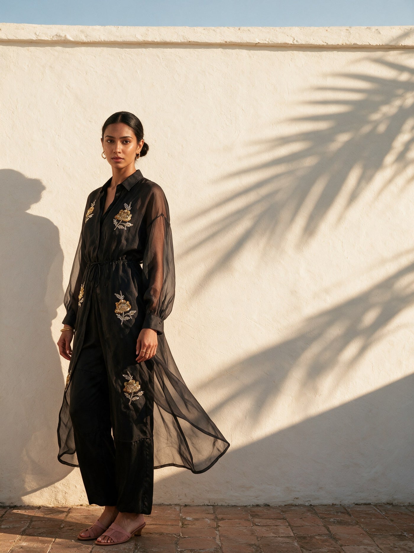 The Noir Organza Set — three-quarter view, Pummy Walia