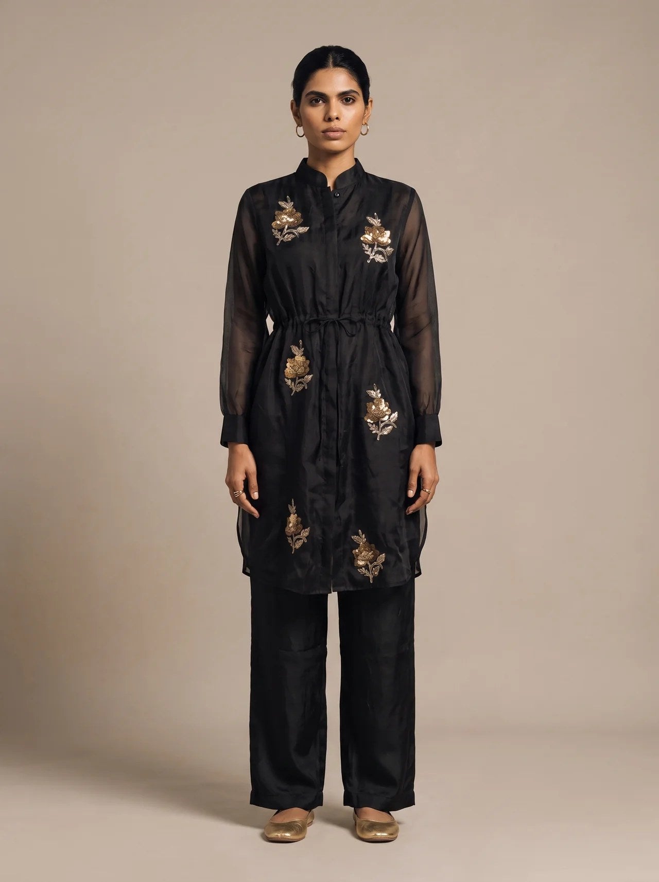 The Noir Organza Set — studio shot, Pummy Walia