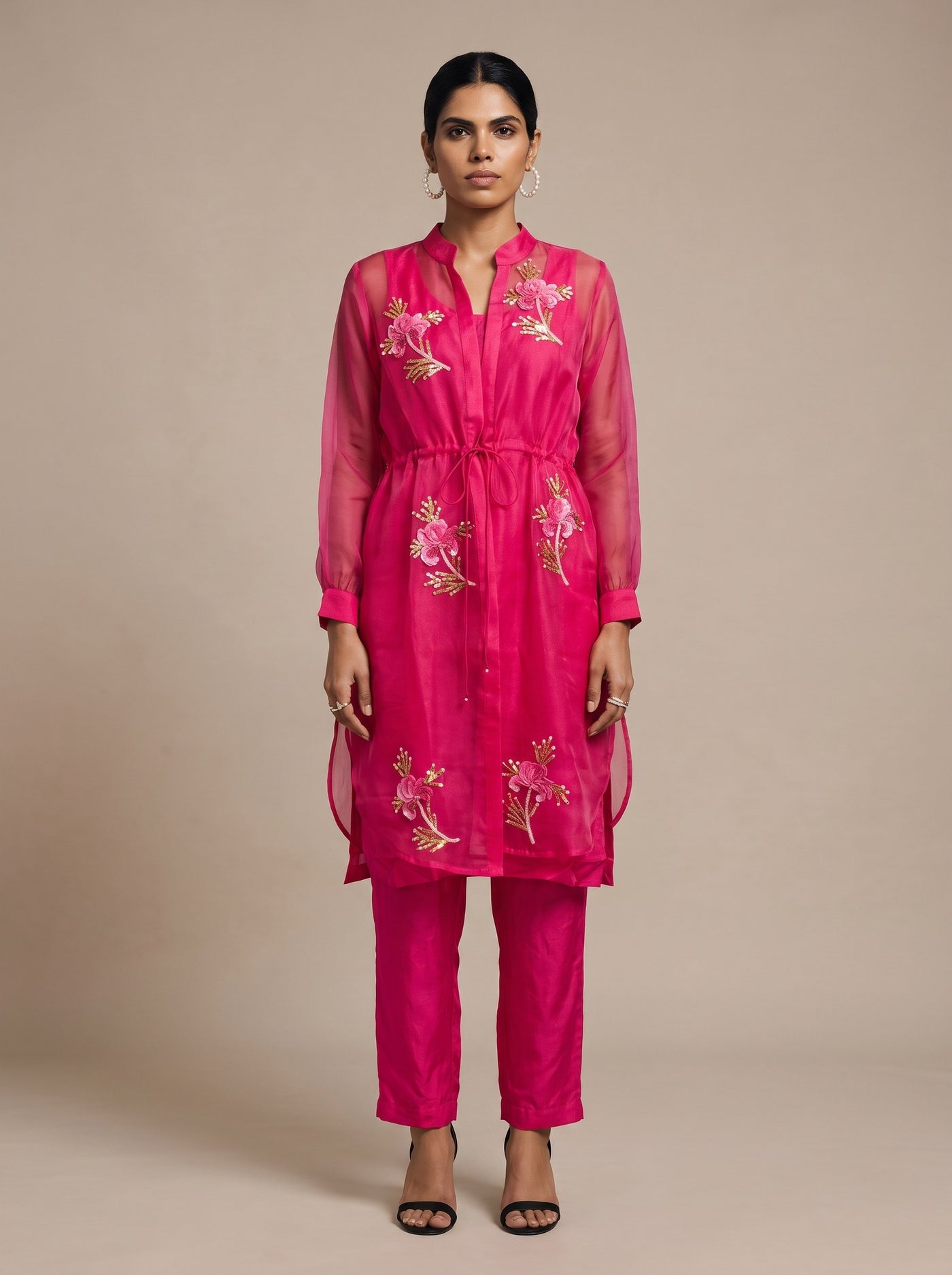 The Fuchsia Organza Set — studio shot, Pummy Walia