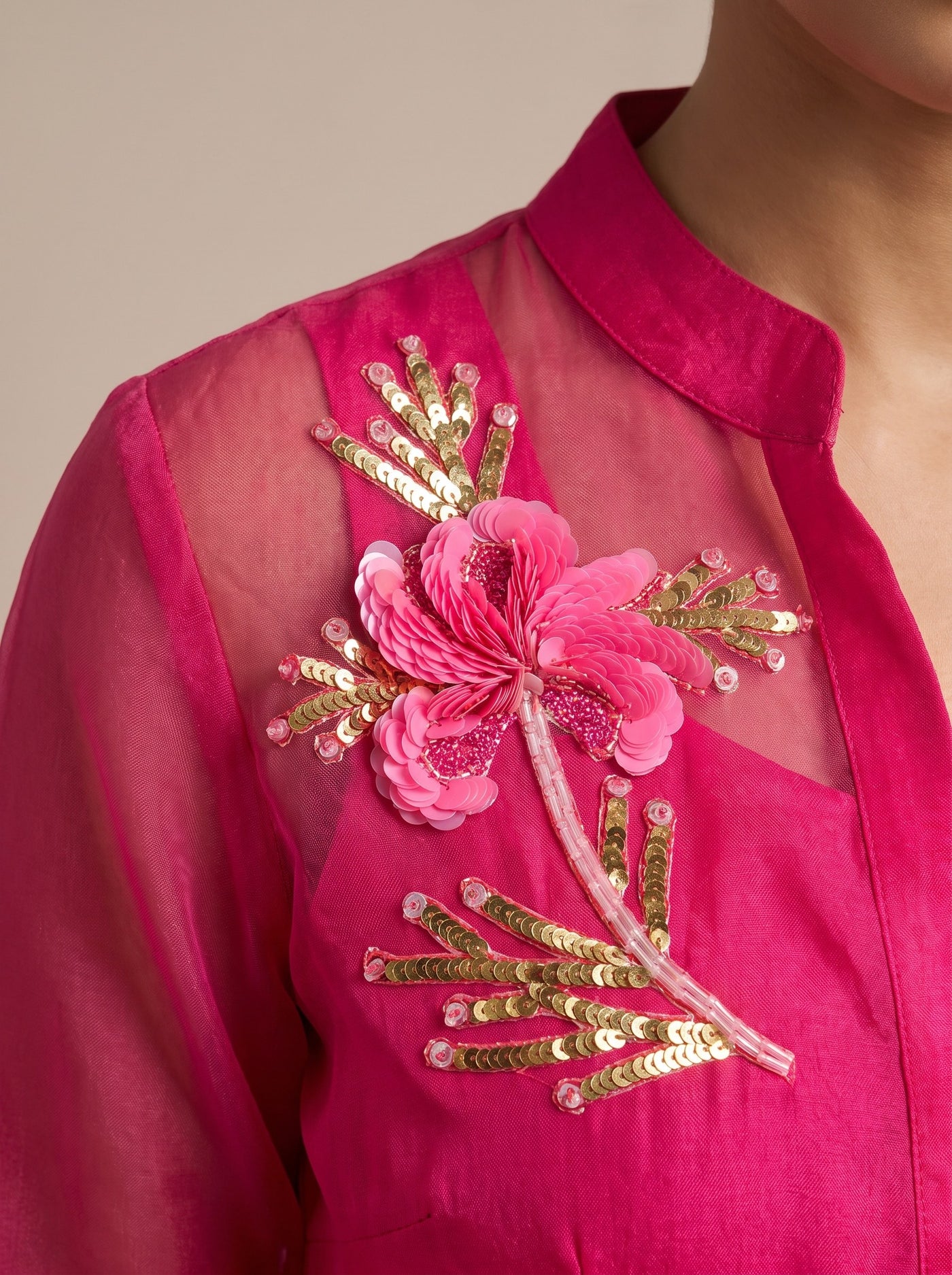 The Fuchsia Organza Set — studio shot, Pummy Walia