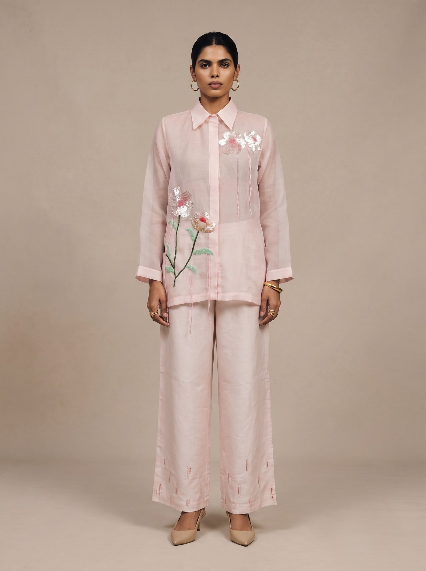 The Blush Wrap Gilet Set — studio shot, Pummy Walia
