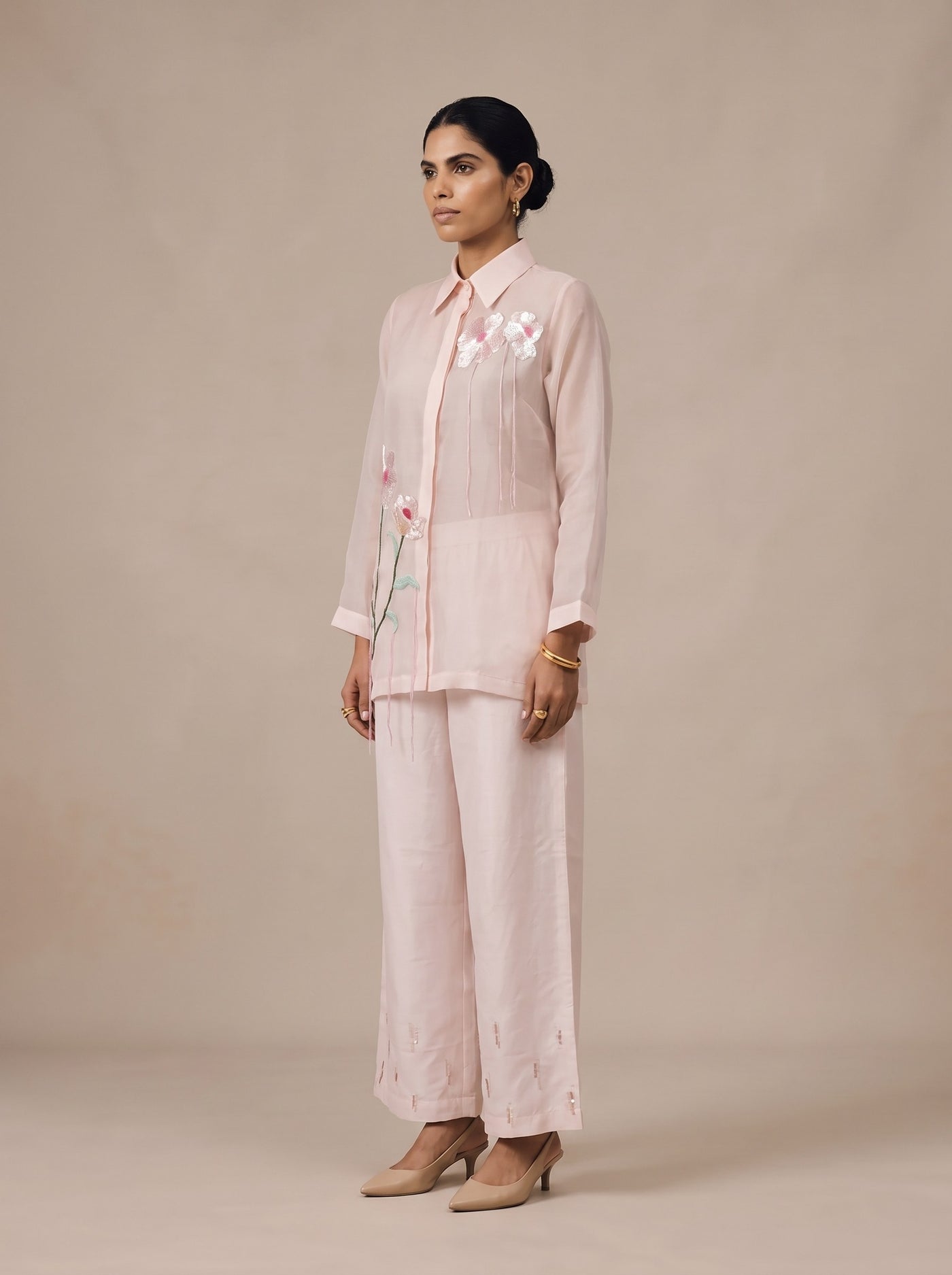 The Blush Wrap Gilet Set — studio shot, Pummy Walia