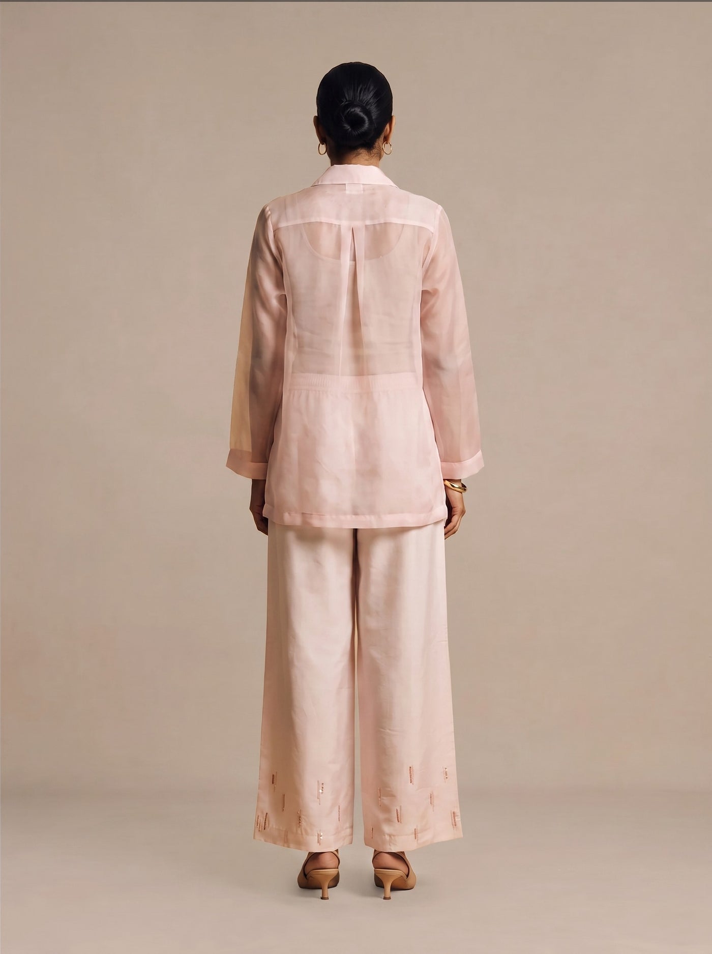 The Blush Wrap Gilet Set — studio shot, Pummy Walia