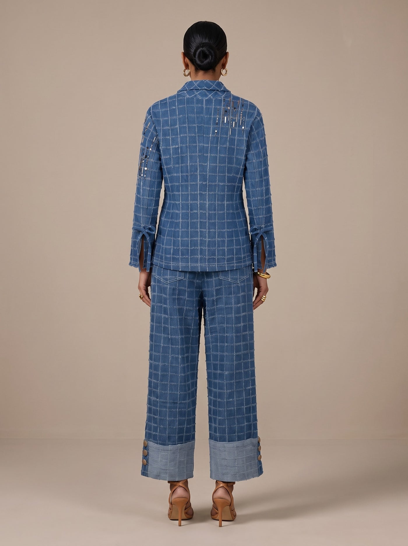 The Windowpane Blazer Set — studio shot, Pummy Walia